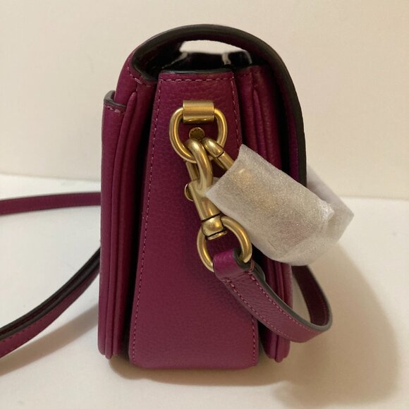 COACH Cassie 19 Crossbody Bag Deep Plum Leather - Picture 5 of 8